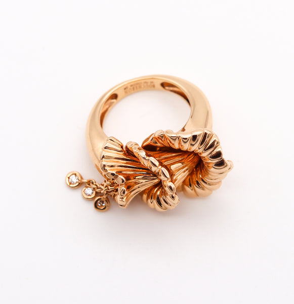 Boucheron Paris Exquises Confidences Cocktail Ring In 18Kt Yellow Gold With Diamonds