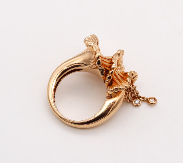 Boucheron Paris Exquises Confidences Cocktail Ring In 18Kt Yellow Gold With Diamonds