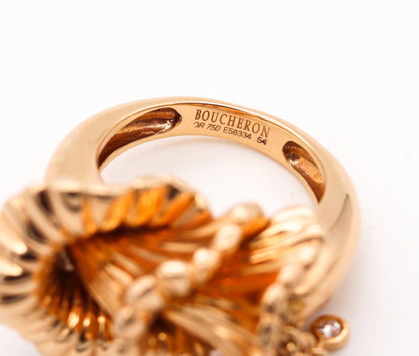 Boucheron Paris Exquises Confidences Cocktail Ring In 18Kt Yellow Gold With Diamonds