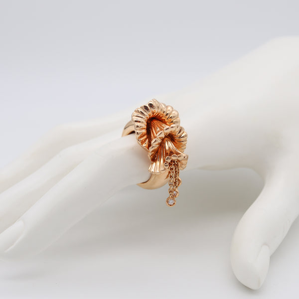 Boucheron Paris Exquises Confidences Cocktail Ring In 18Kt Yellow Gold With Diamonds