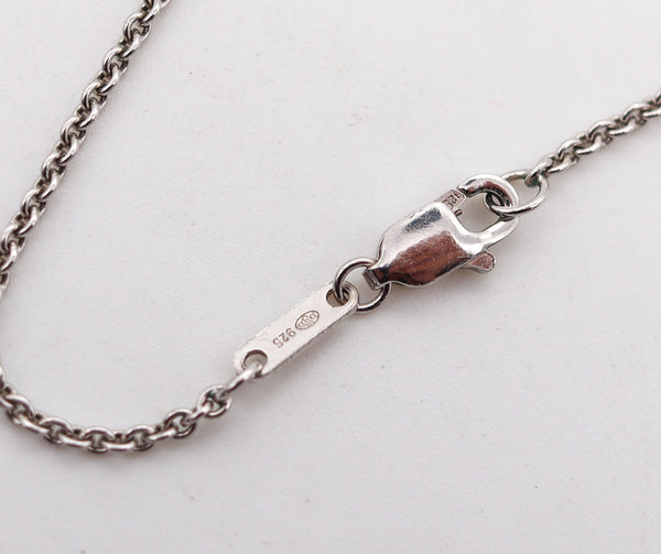 -Dinh Van Paris Modernism Geometric Labyrinth Necklace Pendant In Sterling Silver