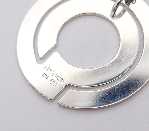 -Dinh Van Paris Modernism Geometric Labyrinth Necklace Pendant In Sterling Silver