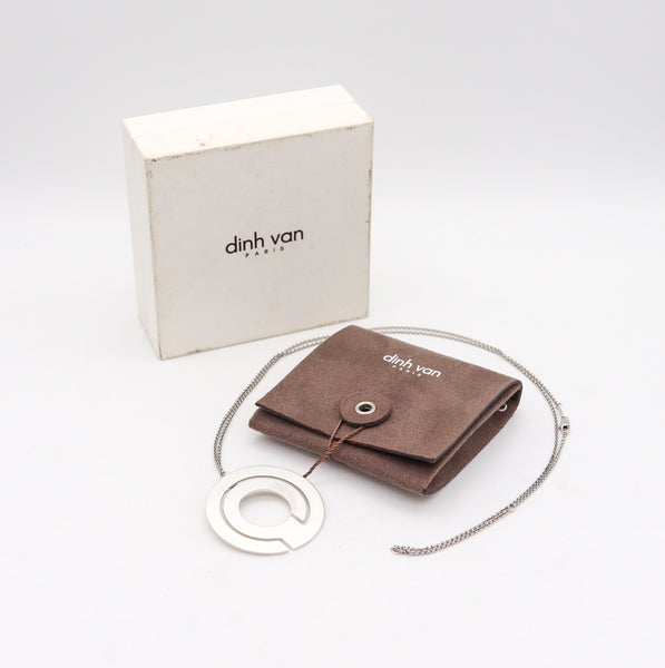 -Dinh Van Paris Modernism Geometric Labyrinth Necklace Pendant In Sterling Silver