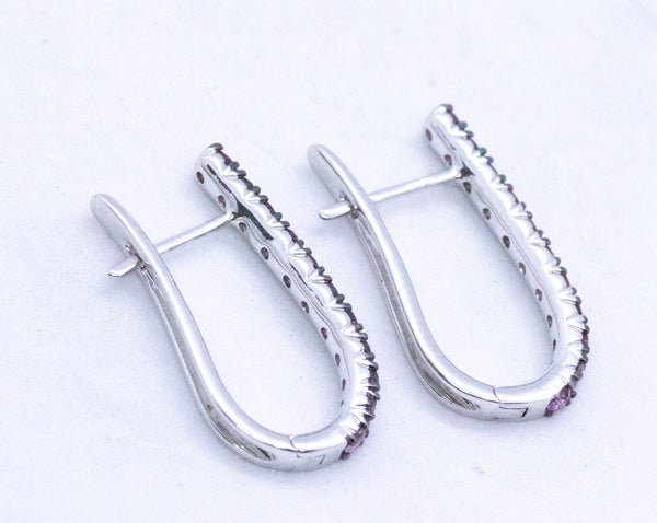RHODOLITE GARNETS 14 KT HUGGIES EARRINGS