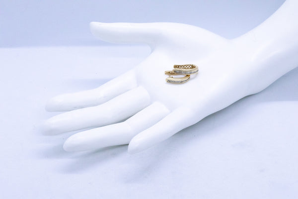 BAGUETTE DIAMONDS LONG HUGGIE 14 KT EARRINGS