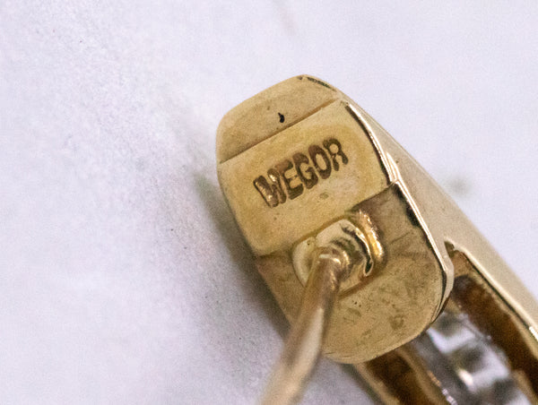 BAGUETTE DIAMONDS LONG HUGGIE 14 KT EARRINGS