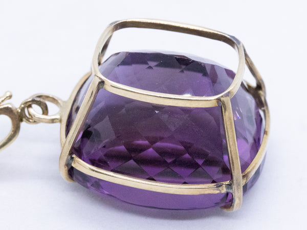 MASSIVE 75 CT AMETHYST 14 KT PENDANT ENHANCER