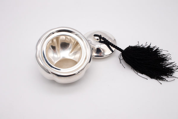 -Tiffany & Co. 1980 by Elsa Peretti Pumpkin Trinket Lidded Box In .925 Sterling Silver