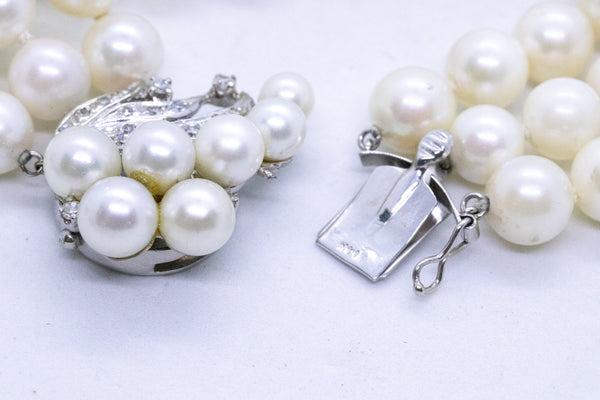 MID CENTURY DIAMONDS AND PEARLS 14 KT BRACELET