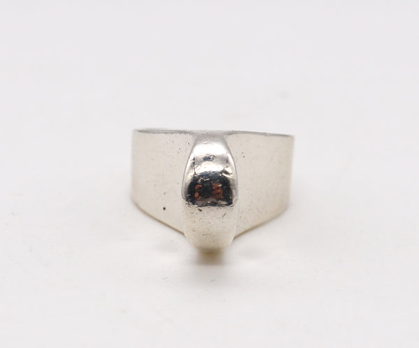 *Tiffany & Co. 1977 Elsa Peretti Rare Sculptural freeform Ring in Sterling Silver