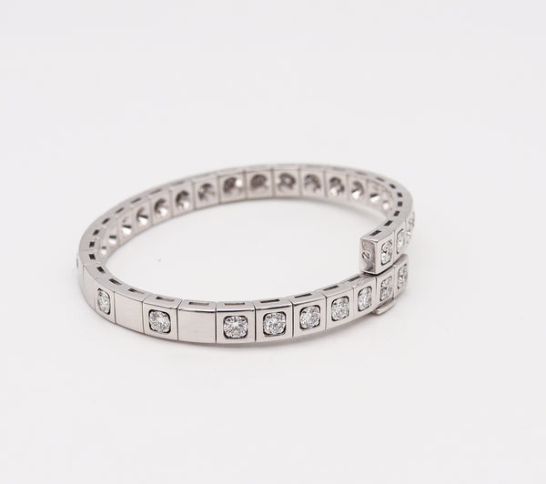 Cartier Paris Flexible Tectonique Bracelet Bangle In 18Kt White Gold With 3.78 Ctw Diamonds