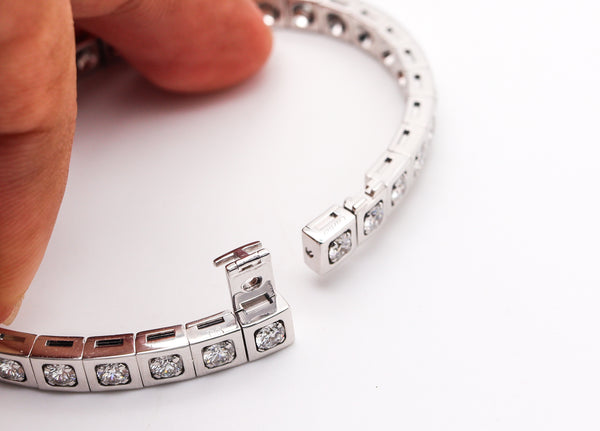 Cartier Paris Flexible Tectonique Bracelet Bangle In 18Kt White Gold With 3.78 Ctw Diamonds