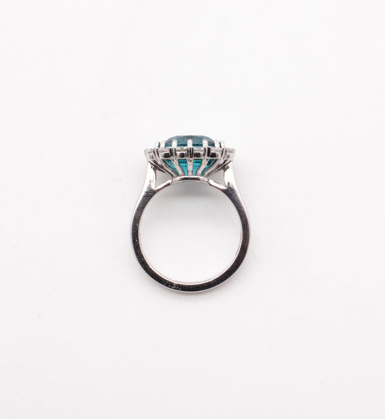 *Gia Certified Orloff Ehrenskjold ring in 18 kt gold with 6.80 Ctw in blue Paraiba tourmaline & diamonds.