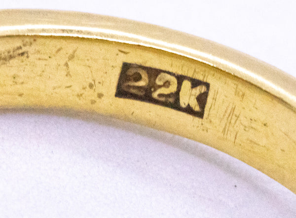 GEOMETRICAL ARCHITECTURAL RING IN SOLID 22 KT GOLD