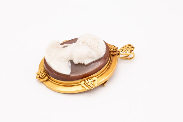 Emil Biedermann 1867 Austria Important Presentation Agate Cameo-Pendant In 19Kt Yellow Gold