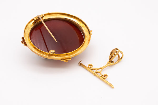 Emil Biedermann 1867 Austria Important Presentation Agate Cameo-Pendant In 19Kt Yellow Gold