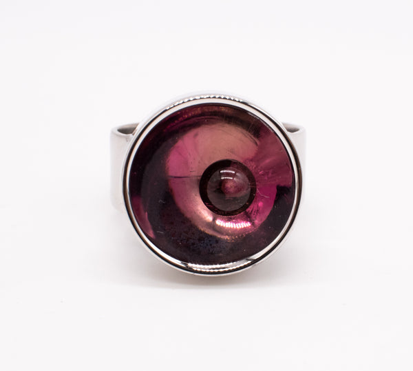 DINH VAN PARIS 1970 OP-ART RING IN 18 KT GOLD WITH PINK TOURMALINE