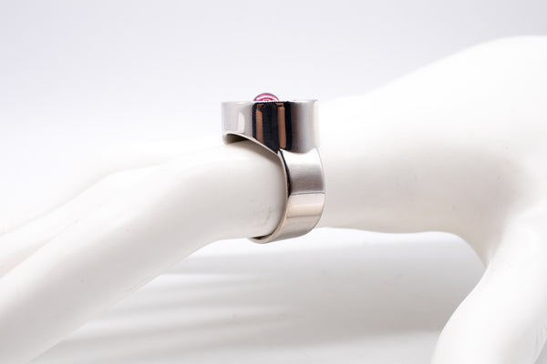 DINH VAN PARIS 1970 OP-ART RING IN 18 KT GOLD WITH PINK TOURMALINE