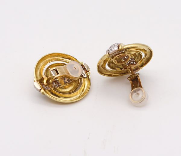 Cartier 1974 Aldo Cipullo Clip Earrings 18Kt Gold With 4.96 Ctw In Diamonds