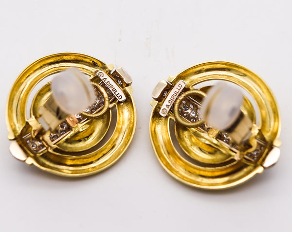 Cartier 1974 Aldo Cipullo Clip Earrings 18Kt Gold With 4.96 Ctw In Diamonds