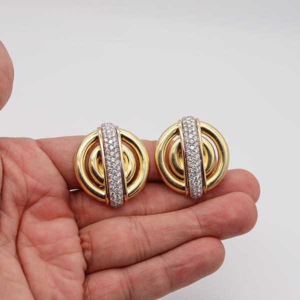 Cartier 1974 Aldo Cipullo Clip Earrings 18Kt Gold With 4.96 Ctw In Diamonds