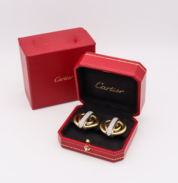 Cartier 1974 Aldo Cipullo Clip Earrings 18Kt Gold With 4.96 Ctw In Diamonds