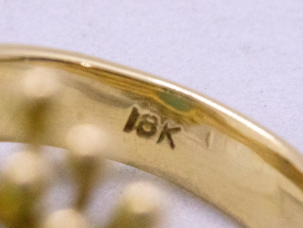 TURQUOISES & DIAMONDS SET IN 18 KT GOLD MID CENTURY