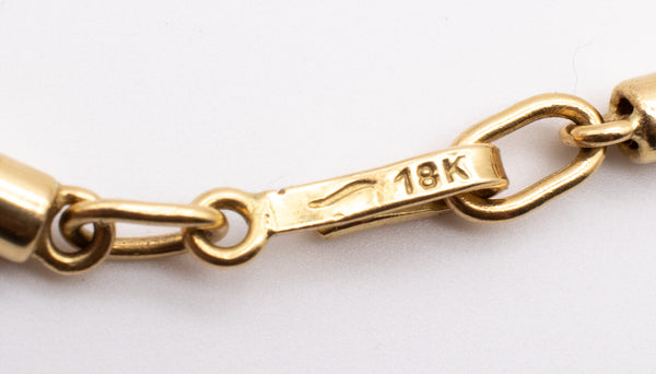 *Karl Stittgen Canadian modernist necklace in 18 kt yellow gold with watermelon tourmaline