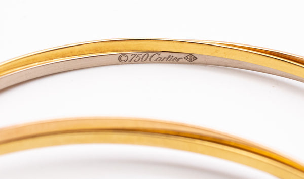 CARTIER PARIS 18 KT TRINITY GOLD HOOP EARRINGS