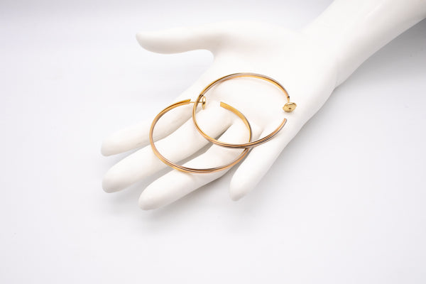 CARTIER PARIS 18 KT TRINITY GOLD HOOP EARRINGS