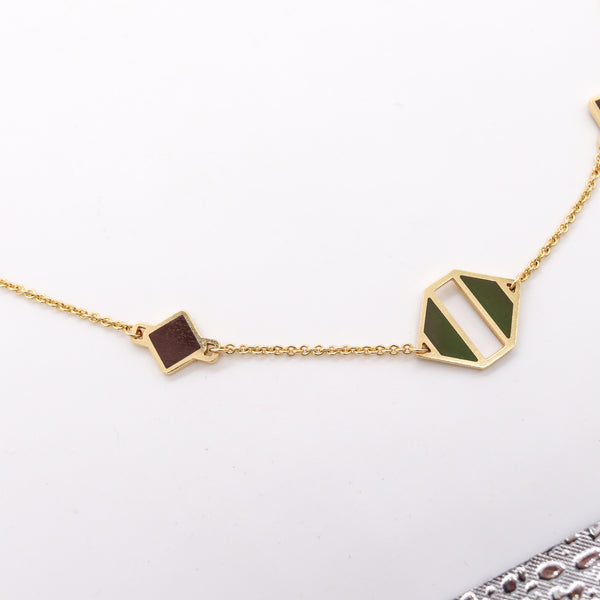 Tiffany & Co 1980 Paloma Picasso Very Rare Sautoir Necklace In 18Kt Gold With Jades