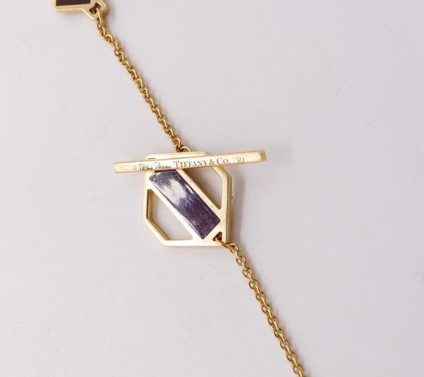 Tiffany & Co 1980 Paloma Picasso Very Rare Sautoir Necklace In 18Kt Gold With Jades