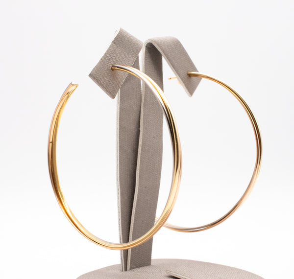 CARTIER PARIS 18 KT TRINITY GOLD HOOP EARRINGS