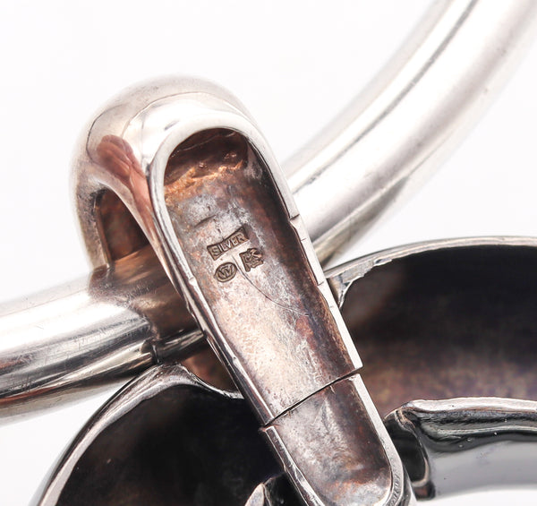 Takashi Wada Torque Geometric Necklace In Blackened Polished .925 Sterling Silver