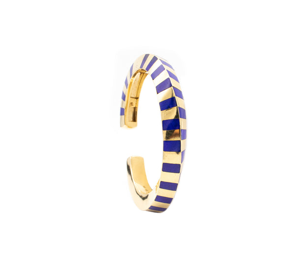 ANGELA CUMMINGS FOR TIFFANY & CO 18 KT GEOMETRIC CUFF WITH LAPIS LAZULI