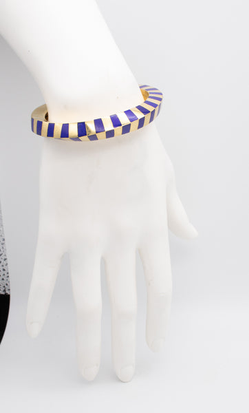 ANGELA CUMMINGS FOR TIFFANY & CO 18 KT GEOMETRIC CUFF WITH LAPIS LAZULI