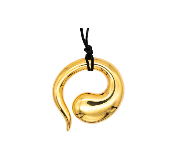 TIFFANY & CO. 1981 BY ELSA PERETTI 18 KT VERMEIL ETERNAL CIRCLE PENDANT NECKLACE
