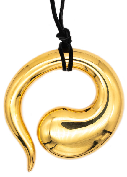 TIFFANY & CO. 1981 BY ELSA PERETTI 18 KT VERMEIL ETERNAL CIRCLE PENDANT NECKLACE