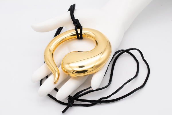 TIFFANY & CO. 1981 BY ELSA PERETTI 18 KT VERMEIL ETERNAL CIRCLE PENDANT NECKLACE