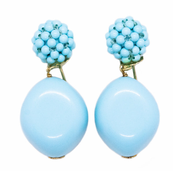 RAJOLA 18 KT GOLD BLUE TURQUOISE EARRINGS