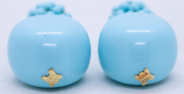 RAJOLA 18 KT GOLD BLUE TURQUOISE EARRINGS