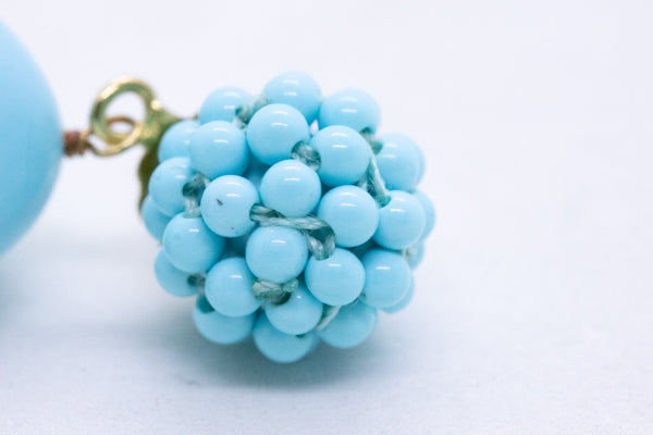 RAJOLA 18 KT GOLD BLUE TURQUOISE EARRINGS
