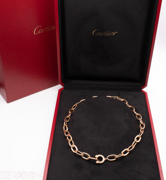 CARTIER PARIS 18 KT ROSE GOLD C DE CARTIER NECKLACE WITH VVS DIAMONDS