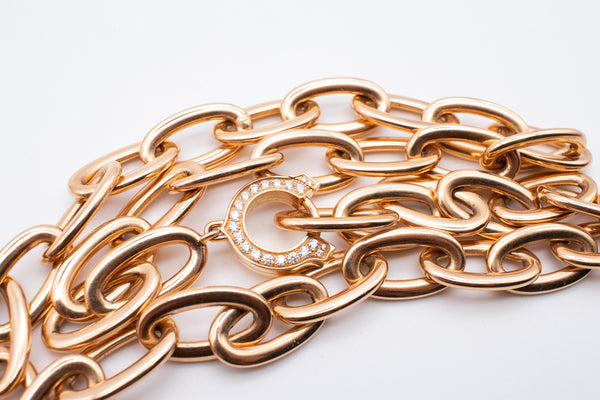 CARTIER PARIS 18 KT ROSE GOLD C DE CARTIER NECKLACE WITH VVS DIAMONDS