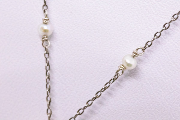 PLATINUM & 18 KT CORAL BRIOLETTE ANTIQUE NECKLACE WITH DIAMONDS