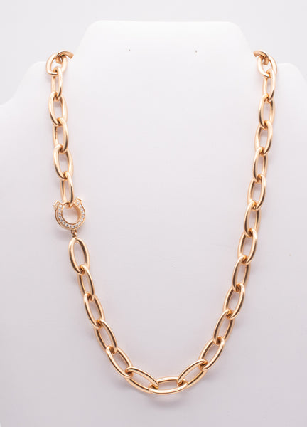 CARTIER PARIS 18 KT ROSE GOLD C DE CARTIER NECKLACE WITH VVS DIAMONDS