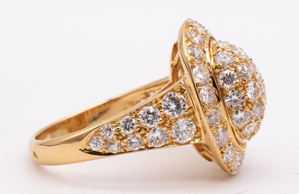 CARTIER PARIS 18 KT YELLOW GOLD RING WITH 2.24 Cts OF DIAMONDS
