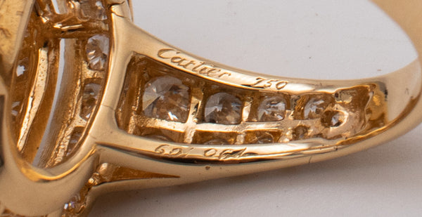 CARTIER PARIS 18 KT YELLOW GOLD RING WITH 2.24 Cts OF DIAMONDS