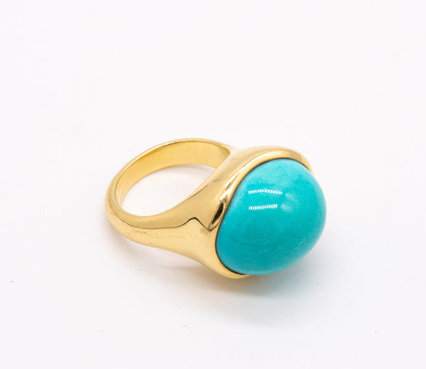 TIFFANY & CO. BY ELSA PERETTI 18 KT YELLOW GOLD RING WITH 25 CARATS TURQUOISE