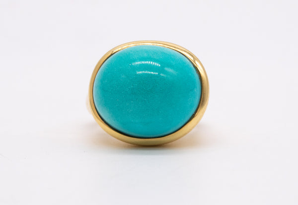 TIFFANY & CO. BY ELSA PERETTI 18 KT YELLOW GOLD RING WITH 25 CARATS TURQUOISE